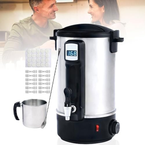 Wax Melter Electronic Hot Plate, 8L/10.8L/12L15L Wax Melt Making Kit, Electric Candle Wax Melting Pot with Temperature Display & Heating Core Spout Fast & Efficient, Candle Maker Kit, Easy Clean ( Siz