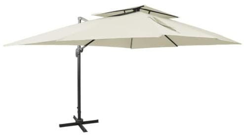 vidaXL Cantilever Garden Parasol | Sand