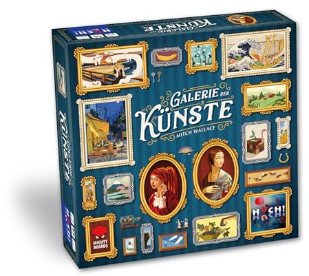 HUCH! | Galerie der Künste | Besonderes Familienspiel | 116 einzigartige Gemälde | Taktisches Legespiel mit Bietmechanismus | wunderschönes Design und Spielmaterial | Für 2-4 Spieler ab 10 Jahren
