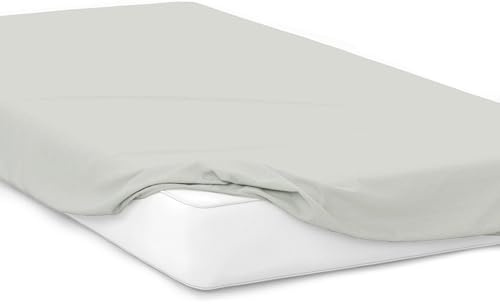 Mixi Trends Spannbettlaken Jersey Spannbetttuch 100% Baumwolle Bettlaken Bettlaken, Größe:120 x 200 cm, Farbe:Hellgrau