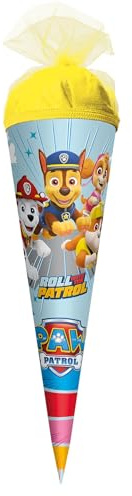 ROTH Schultüte klein Paw Patrol 35 cm - rund, Tüllverschluss - Zuckertüte Paw Patrol Schulanfang