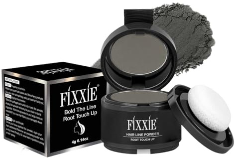 Hairline Powder, Root Touch Up Hair Powder, Instant Hair Loss Concealer for Thinning Hair, Windproof & Sweatproof Root Cover Up with Mirror and Puff (Grey)