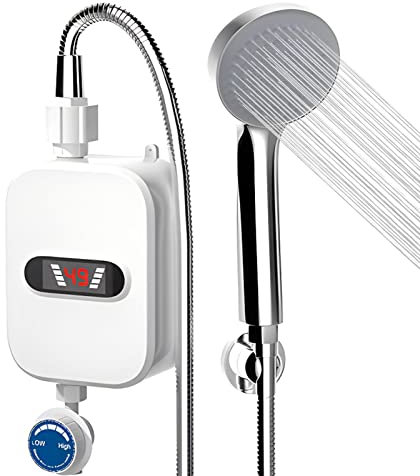 Demsyeq 3500w Calentador De Agua Termostático Calentador De Agua Sin Tanquecon Pantalla LED 110 V Calentador De Agua Caliente Instantáneo Con Boquilla Manguera