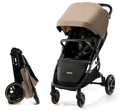 Kinderkraft MITZY Buggy fino a 22 kg, Passeggino Reclinabile, Carrozzina, Leggero, Facilmente Pieghevole, Schienale e Poggiapiedi Regolabili, Posizione Sdraiata, Ideale per I Viaggi, Beige