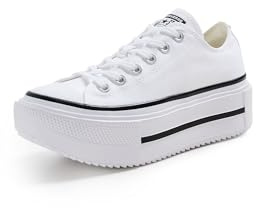 Converse Chuck Taylor All Star Lift Double Stack sneakers för kvinnor, Vit/svart/vit, 36.5/37 EU