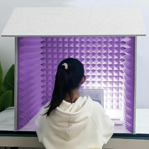 CNPRAZ Sound Isolation Room For Home Studio, Portable Sound Recording Vocal Booth Box, Studio Equipment, Vocal Absorbing Shield, Microphone Shield For Podcasts Singing Gaming And Broadcasting