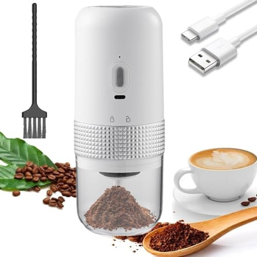 Molinillo eléctrico portátil de cerámica para café, recargable y apto para granos, nueces, 25 g