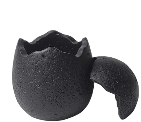 Pot de bougie en béton vide,bol de bougeoir en béton - Bougeoir chauffe-plat en forme d'œuf - Pot de bougie en béton, boîte à bibelots, support de rangement pour bijoux, brosse de maquillage, succulen