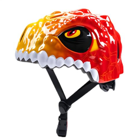 Wusideday Casco da bici per bambini, con dinosauro, multi-sport, per ragazzi, con attrezzatura protettiva, assorbe gli urti, per scooter, ciclismo, pattinaggio