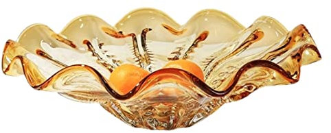 JYARZ Bread Basket Vegetable Rack Glass Transparent Fruit Bowl Home Living Room Fruit Dish Snack Storage Bowl Decorative Decorative Fruit