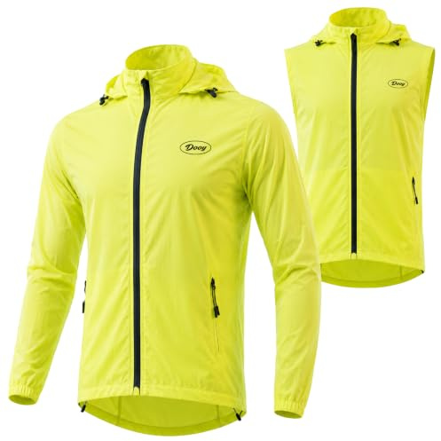 Men's 2-in-1 Cycling Jacket, Lightweight Windproof Running Gilet