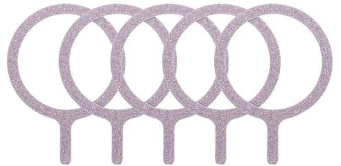 sourcing map Magnetic Adapter Ring, 5Pcs Magnetic Sticker Ring Metal Universal Magnet Wireless Charging Conversion Kit for Mobile Phone Case Wireless Charger, Flash Pink