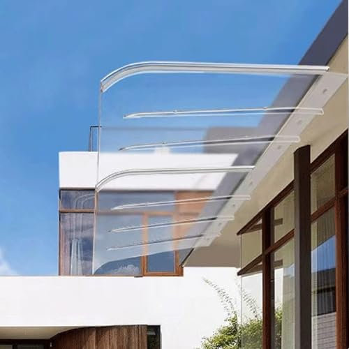 Awning Canopy Invisible Shelter Roof Transparent Polycarbonate Board Porch Patio Garden Roofing Flat Surface mounting Under The Eaves Shelter Cover for Sun Shutter,UV,Rain,Snow (50 x 100 cm)