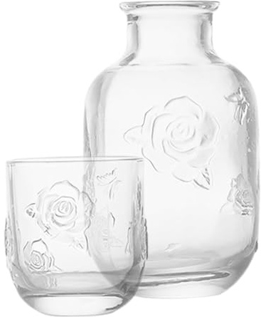 DONFAMDS Tetera y Taza De Vintage Diseño Floral Para Bebidas Frías y Decoración Del Hogar Set Práctico y Elegante Para Jugos y Refrescos
