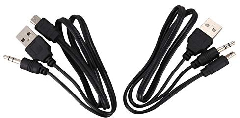 Qyrugcxs USB 2.0 to Mini A Male 3.5mm Jack Plug Audio Data Cable 45cm 2 Pcs