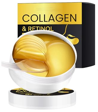 Retinol & Collagen Under Eye Patches, 30 Pairs Hydrogel Eye Pads for Dark Circles and Puffiness, Anti-Aging Moisturizing, Firming Eyes Mask Skincare, Helps Reduce Wrinkles Puffy & Bags