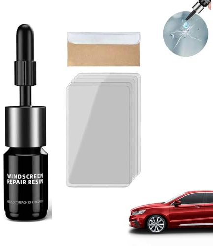 Chenduoran Kit Reparation Pare Brise,Colle Pare Brise Voiture Brise de Voiture Réparation Pare Brise,pour Réparation Pare Toile D'araignée,Croissant de Lune Demi