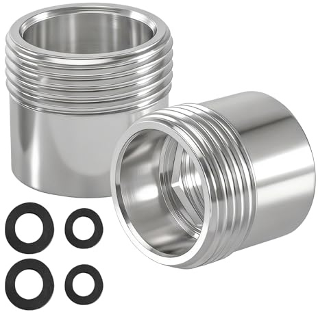 2 Stück Reduzierstück 3/4 Zoll auf 1/2 Zoll, Edelstahl Wasserhahn Adapter