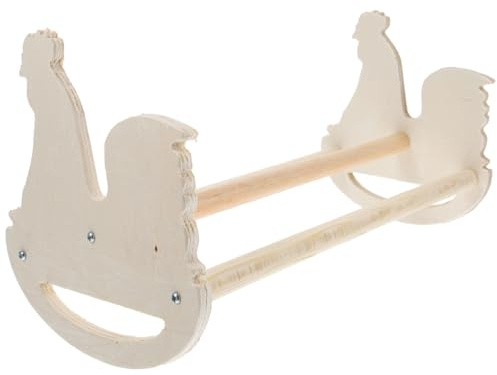 Toyvian Soporte de Madera con Forma de Gallina Beige Que Promueve Diversión y Equilibrio para Aves de Corral y Pollitos