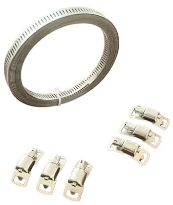 Kit di assortimento di fascette 304 for ingranaggi a vite senza fine regolabili grandi dimensioni fai da te for tubi in metallo 9,8-34,4 piedi