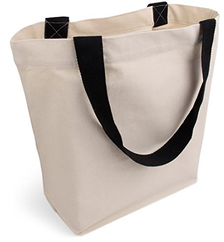 Cottonbagjoe stylische geräumige Tragetasche | mit Innentasche, Reißverschluss und großem Boden | Baumwolltasche Stofftasche Shopper Handtasche | Öko-Tex 100 Standard Zertifiziert