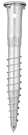 TMS PRO SHOP Schraubfundament KSF E 89 für 6 cm Pfosten, 80 cm lang aus Stahl, Art.-Nr. 24080+24817