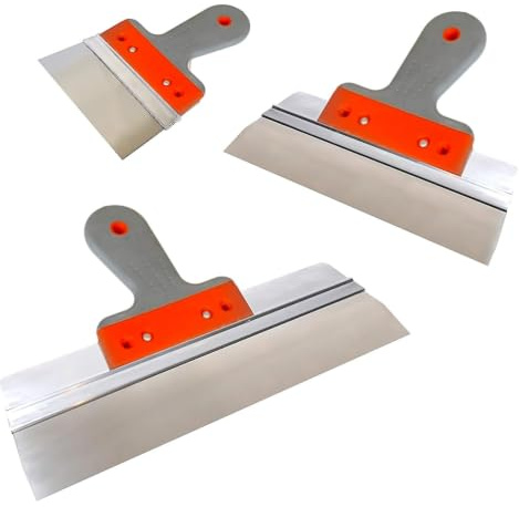 Juego de 3 espátulas de acero inoxidable para enlucir yeso y rellenar cuchillos, bricolaje 150, 250, 350 mm