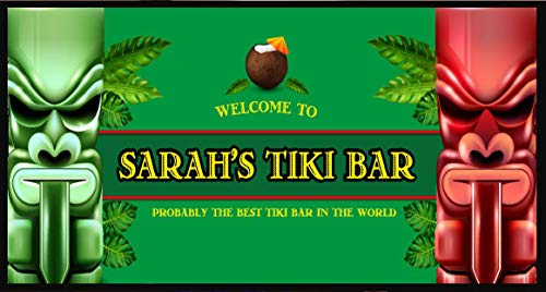 Tiki Bar Runner Matte, personalisierbar, Grün