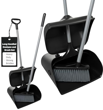 We Can Source It Ltd - Heavy Duty Long Handled Lobby Dustpan and Brush Set – Durable Cleaning Tool for Bars, Restaurants, Cafés, Hotels & Commercial Spaces – Strong Bristles and Ergonomic Design