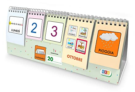 Calendario Bambini Montessori Italiano | Il Mio Primo Calendario Bambini con Pittogrammi | Impara i Mesi e Le Stagioni - GEU Editorial Italia (Italiano)