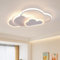 minifair Lámpara de techo creativa con forma de nube con control remoto regulable, luz de techo acrílica, montaje empotrado para sala de estar, habitación de niños, 52 cm (20,5 pulgadas) 42 W blanco