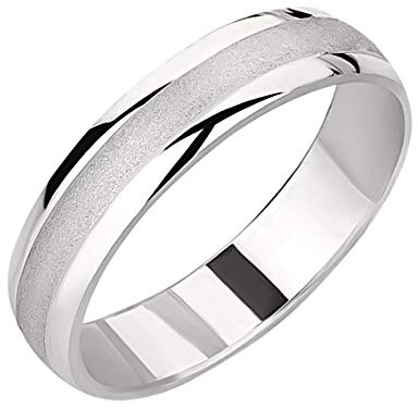 Ardeo Aurum Trauring Unisex Damenring Herrenring aus 375 Gold Weißgold in 4 mm Breite massiv Ehering Verlobungsring Modell 132 Größe 68