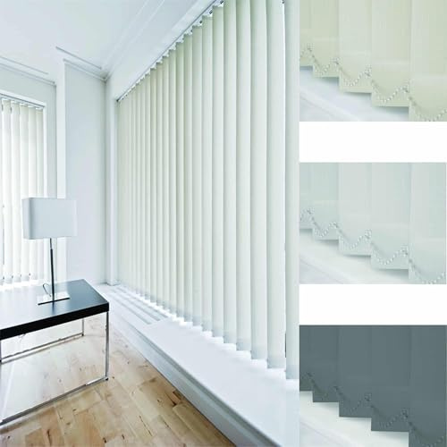 Blackout Plain Vertical Blind Complete [150cm, Cream, Short Drop]