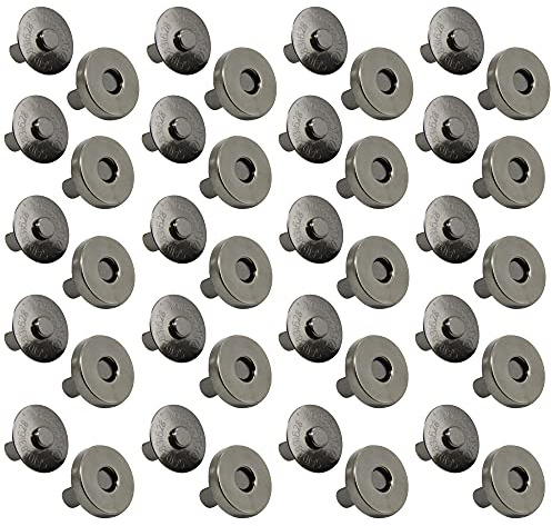 MYUBWTF 20 Set Magnetic Button Clasp Snaps, 3/4“ Purse Magnetic Bag Fastener Clasp, Magnetic Button Replacement Kit for Sewing, Craft, Purses, Bags, Clothes, Leather (Gray)