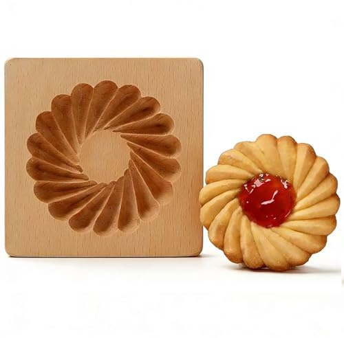 Backen Backwerkzeuge, Keks-Stempel, Prägeform, Basteln, Holz-Backform, Kuchenform, DIY Back-Dekoration Plätzchenstempel Prägeform Handwerk Dekorieren Backwerkzeug Decor (P)