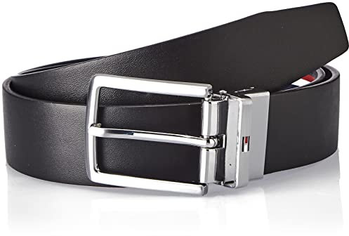Tommy Hilfiger Herren Gürtel Denton Reversible 3.5 aus Leder, Black/Corporate, 95 cm