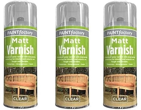 YSAMAX All Purpose Matt Varnish Professional Spray for Furniture, Metal, Wood, Plastic, Glass and More 250ml (Pack of 3)