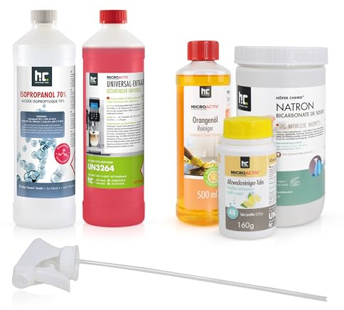 Microactiv Probierset Reinigungsmittel & Haushaltshelfer - 6-teiliges Universal Reiniger Set für Haushalt & Büro - Mit Natron, Isopropanol & Entkalker