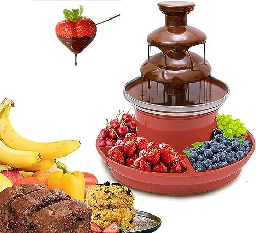 Fontana Di Cioccolato, Mini Macchina Per Fontana Di Cioccolato a 3 Livelli, Vassoio Da Portata Di Rimozione, Fontana Elettrica Per Fonduta Di Cioccolato In Acciaio Inossidabile Per Formaggio Nacho