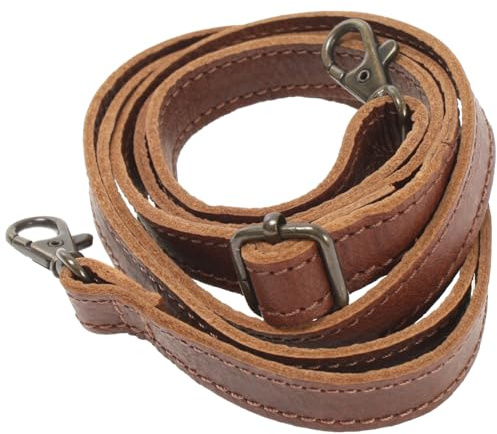 LECONI schmaler Trageriemen Schulterriemen längenverstellbarer Trage-Gurt für Damentaschen und Herrentaschen Leder 1,6 x 150cm LEC-R8