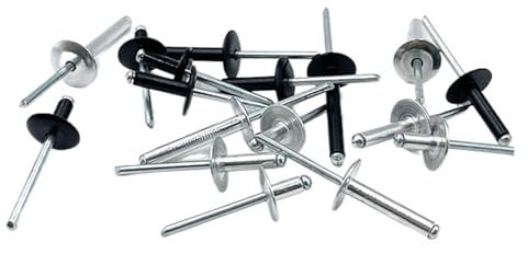 CHATROOM 20/30 Stücke Aluminium Große Offene Hohl Blind Nieten Große Kappe Blatt Bolzen Dropper Selbst-plugging Niet Dekoration Ziehen Nagel (Size : 30Pcs (M4 Black), Color : 16mm)