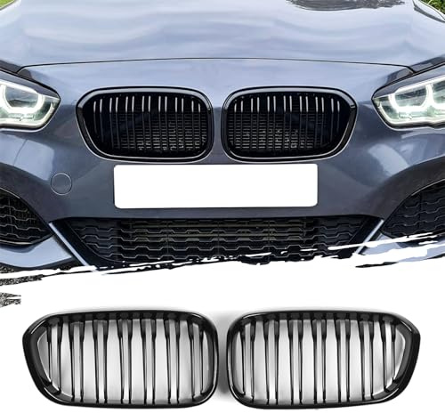 AggAuto Rejilla radiador negro brillante para BMW Serie 1 F20/F21 2015-2018