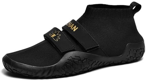 ZHENSI Marklyftskor, Herr Kvinnor Cross Trainer Skor Barfota Squat Tyngdlyftande Sneakers för Yoga Fitness,Black,44 EU