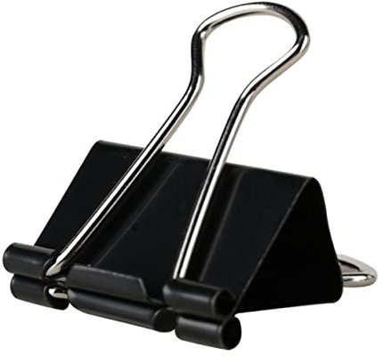 STOBOK 24St Büroklammern Clips für Dokumentenmappen schwarze Heftklammern Büromappenclip Schulmappenclip Binderklammern Büroklammer büroartikel bürobedarf paper clip Büromaterial Black