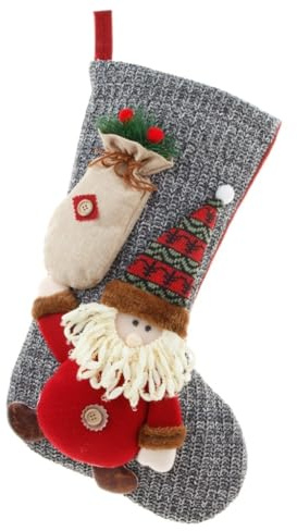 XCLLAM Christmas Stockings New Christmas Decorations Large Knitted Wool Socks Gift Bag Children's Candy Socks Pendant Christmas Socks Santa Stockings(Old Man)