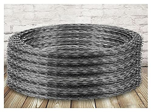 Bobinas de alambre de púas de 18 de diámetro, cercas de alambre de púas helicoidales, cercas de alambre de púas de acero galvanizado estirado para granjas, jardines, cercas de eslabones de cadena,