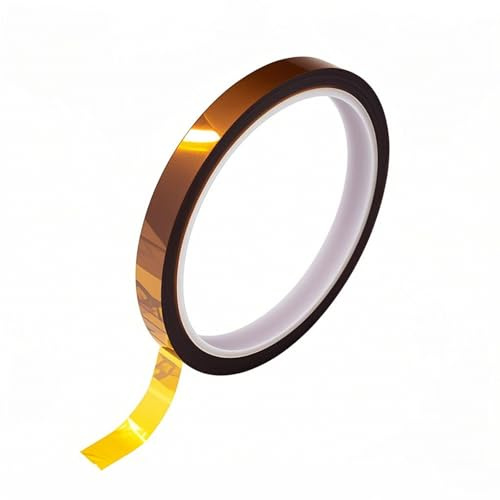Misuyue 10mm Kapton Tape, Hitzebeständiges Kapton Klebeband, Brau 33m | Hitzebeständiges bis zu 300℃, Polyimid Film Isolierband Klebeband für 3D-Drucker Löten, Sublimation, Elektronik Leiterplatten