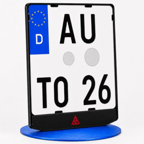 Autodomy Kennzeichenhalter Motorrad 180x200 | Motorrad Kennzeichenhalter | Gültig für Alle Motorräder Inklusive 4 Schrauben | Nummernschildhalterung Motorraeder ist UV Beständig & Waschanlagenfest