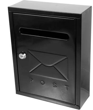 Vintage Wall Mount Mailbox for Home, Iron Sheet, Black