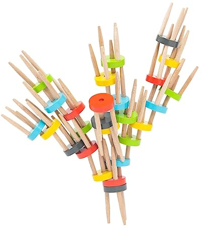 FRCOLOR Stuhl Balancespielzeug für Kinder Interaktives Lernspielzeug ab 2 Jahren Pädagogisches Eltern Kind Spiel Stapelspiel für Familientreffen Hand Auge Koordination